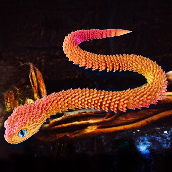 3D Printed Snake Animals Toys, Articulated Flexible 3D Printed Viper