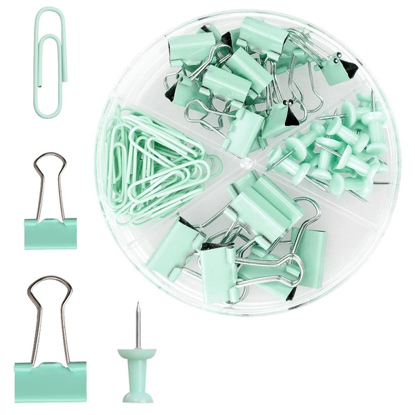 Rumyve 72PCS Binder Clips and Push Pins Set - Office