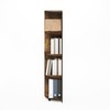 Furinno Econ 4-Tier Corner Shelf Bookcase, Bookshelf, Amber Pine