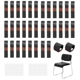 SKENGWEL Pack of 32 Floor Protectors for Chairs, Furniture Felt Pads, Felt Pads for Chairs, Chair Leg Protectors, Velcro Fastening, Suitable for Side Chairs, Protects Hardwood Floors, Non-Slip and