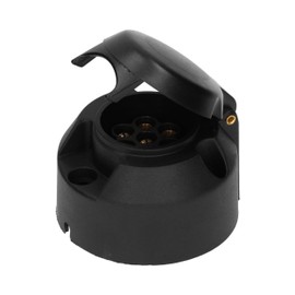 7-Pin Trailer Socket - Plastic Socket for Cars and Trucks 12 V 24 V - Socket 7 Pin Easy to Install Towing Hitch Black