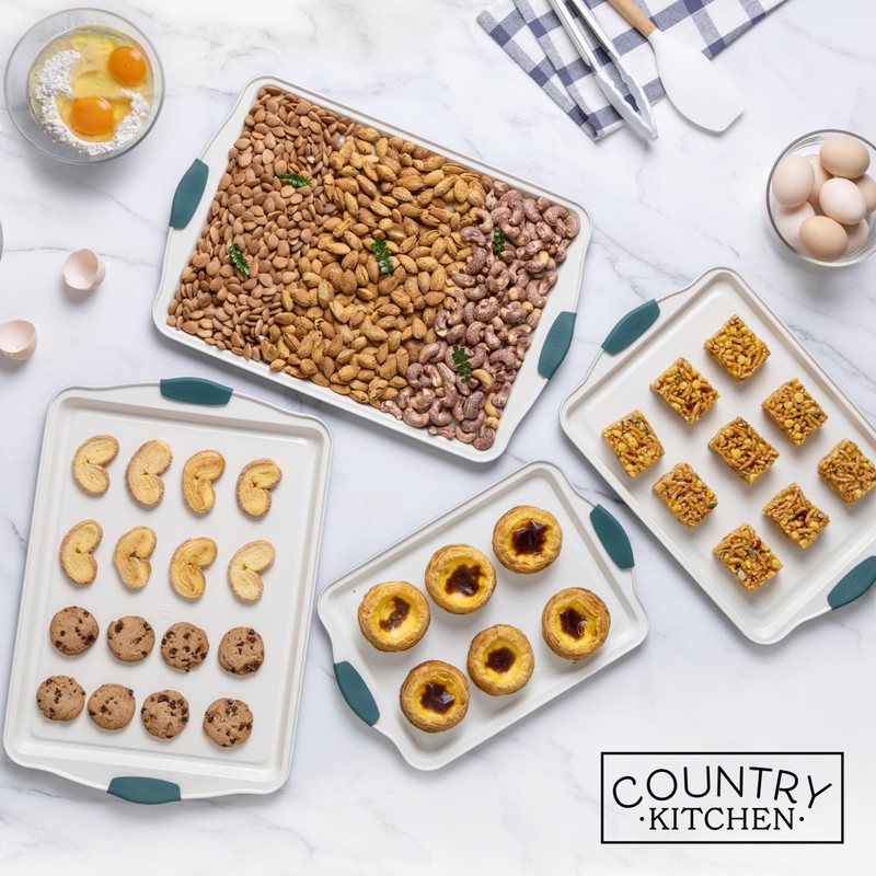 Country Kitchen Nonstick Stackable Bakeware Set - Heavy Duty, Durable,