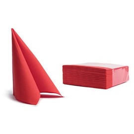 Napkins 38 x 38 cm Soft Point Plain Red Pack of 50
