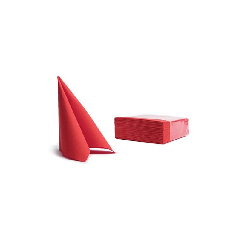 Napkins 38 x 38 cm Soft Point Plain Red Pack