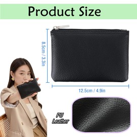 MANJIAMEI Lychee Pattern Coin Purses, 5 Pcs PU Leather Small Purse Mini Change Wallet, Portable Zipper Wallet Handbag Coin Pocket Pouch for Credit Card ID Card Cash Key Headset Lipstick Organizer