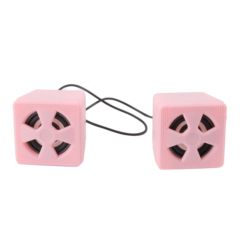 1 Pair 3.5mm Desktop Speaker Stereo Surround Sound Volume Adjustment