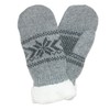 Grand Sierra Women's Ragg Wool Snowflake Mitten, Light Grey