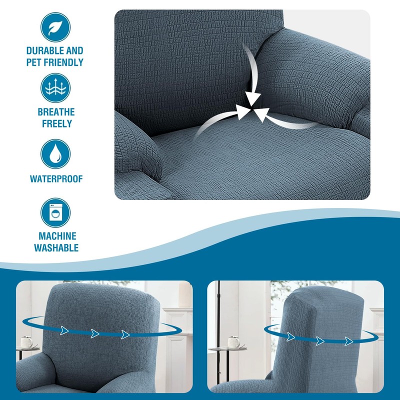 H.VERSAILTEX 100% Waterproof Stretch Recliner Cover Electric Power Lift Recliner