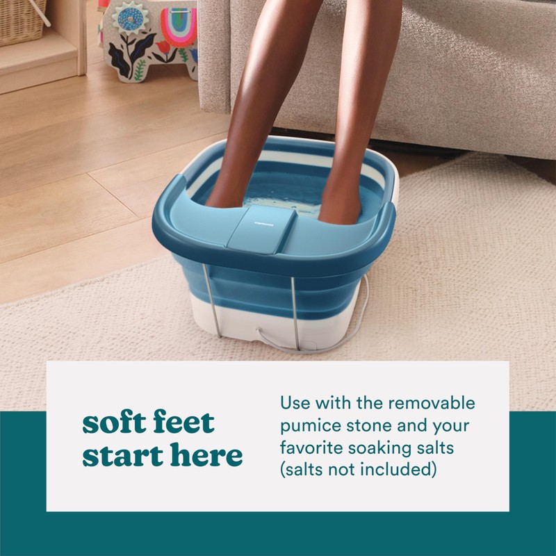 Homedics Smart Space Bubble Mate Collapsible Foot Spa, Heat-Maintaining, Bubble