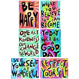 Teacher Set Of 12 (11"x14") Maximalist Decor Classroom Rules Poster Elementary School Positive Motivational Inspirational Mindset Kindness Affirmations Growth Quotes