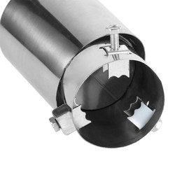 Yctze 1 x Universal Stainless Steel Rear Round Chrome Stainless Steel Car Exhaust Silencer Tailpipe for Chrome Tip Exhaust, Exhaust Tailpipe 40 mm, Exhaust Trim Curved Black, Exhaust Blue