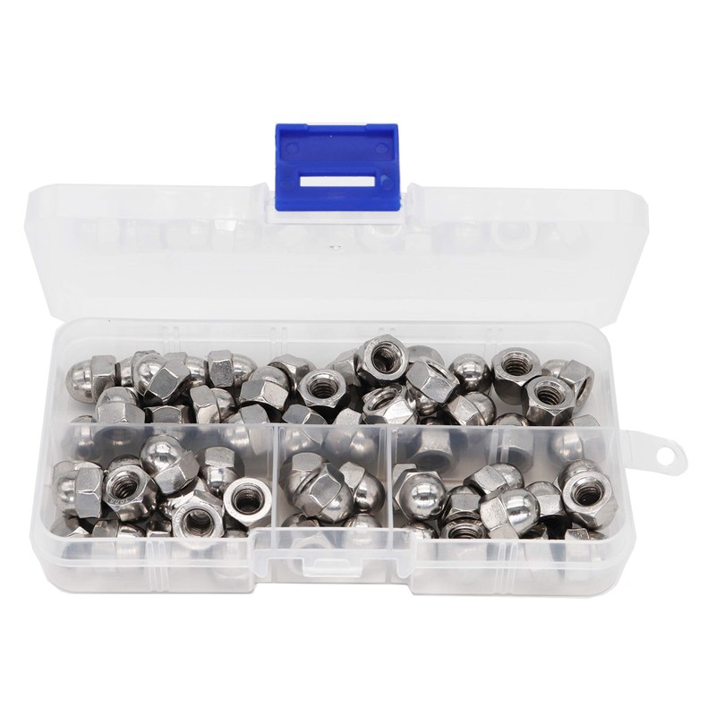 binifiMux 60pcs 1/4-20 Inch Acorn Cap Nuts, 18-8/304 Stainless Steel