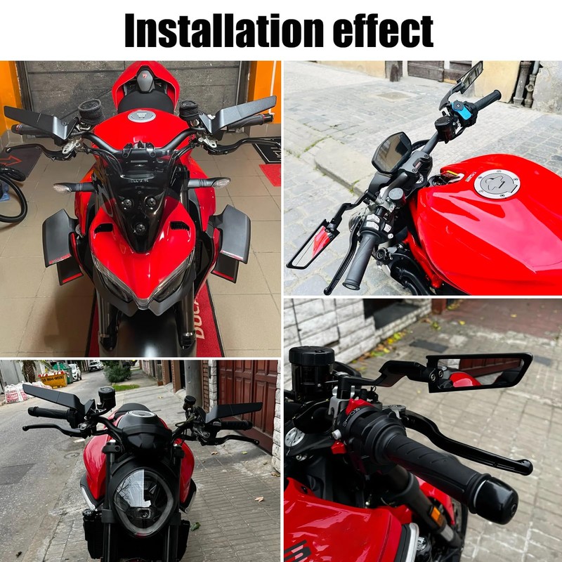 KAIQIVEM Motorcycle Mirrors Stealth Wind Wing Side Rearview Mirrors Compatible