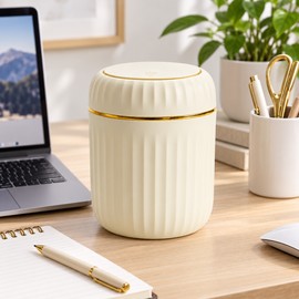 Mini Desktop Trash Can with Lid for Home & Office – Compact Plastic Waste Bin Organizer for Desk, Bedroom & Workspace