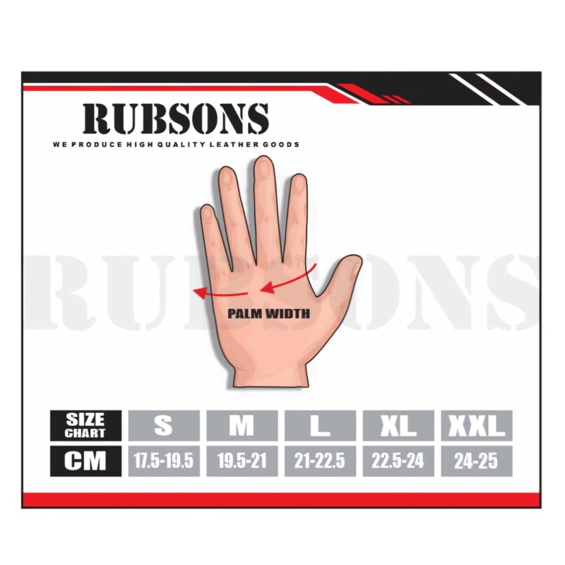 RUBSONS HKRG Men's Touch Screen Leather Motorcycle Biker Gloves (S)