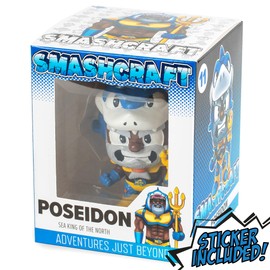 SMASHCRAFT Poseidon Cerulean Blue 4 inch Painted Resin Boxed Collectible Figurine