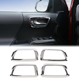 Aunginsy Car Inner Door Handle Panel Frame Trim Compatible with Toyota Tacoma 2016-2023 Pickup Truck Front Rear Side Door Handle Panel Look Decorative Cover Protective Sticker ABS Interior Accessories