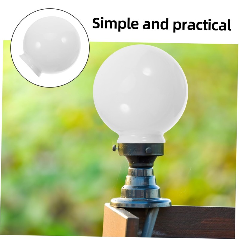 WHAMVOX Milky White Glass Spherical Lampshade Replacement for Lights Elegant