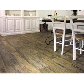 PVC Flooring Vinyl Flooring with Lettering, Dark Brown, DIN A4 Sample Piece