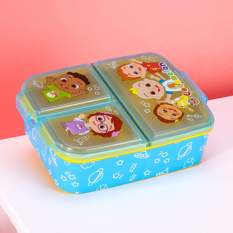 Zawadi Global Cocomelon Kids Childrens Multi Compartment Rectangular School Travel