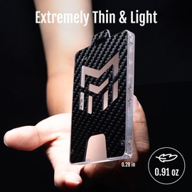 MNGARISTA Badge Holder Carbon Fiber: 0.91oz Lightweight ID Card Holder