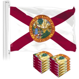G128 10 Pack: Florida State Flag | 3x5 Ft | LiteWeave Pro Series Printed 150D Polyester | Indoor/Outdoor, Vibrant Colors, Brass Grommets, Thicker and More Durable Than 100D 75D Polyester