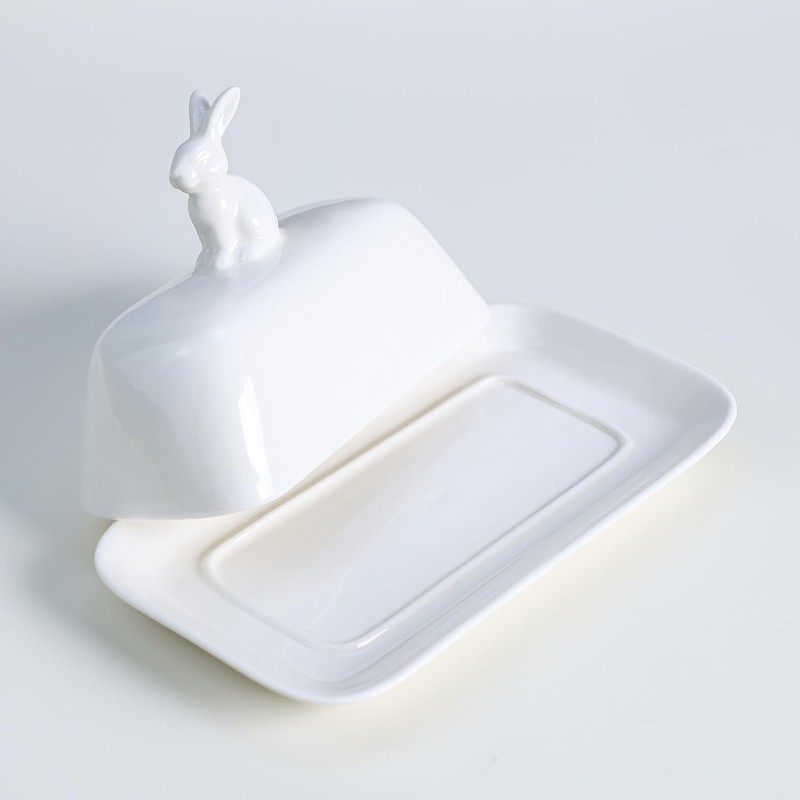 Bicuzat Ceramic Butter Dish with Lid Butter Keeper Butter Plate