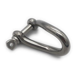 Stainless Steel Shackle Twisted Shape Diameter 6 mm, V4A A4 AISI 316 Stainless Steel Round Shackle D-Shackle Wire Rope Connector with Eye Bolts Stainless Steel [Choice of Sizes] (6 mm)