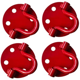 Keyfit Tools Low Profile Anchor Plate (4 Pack) Concrete Deck Patio Trailer Garage Floor Asphalt Driveway Bike Lock Anchor Point Use Your Screws Or Concrete Anchor & Tie Downs Ratchet Straps