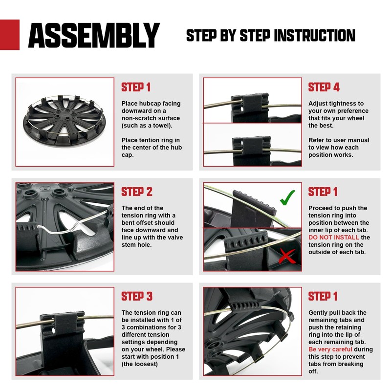 Cobra-Tek Set of 4 Hubcaps Wheel Cover JDM Black Silver,