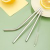 1 Set Stainless Steel Straws Milkshake Straws Metal Straw Reusable