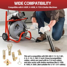 Aepiraza Cutter and Auger Set for 7/8" Pipe Drain Cleaning Cable for 3" to 6" Pipes Compatible with RIDGID C-7, C-8, C-8IC, C-9, C-10 Cables, C-10IC, K-60SP, K-60SE, K-750 Machine (22mm(7/8"))