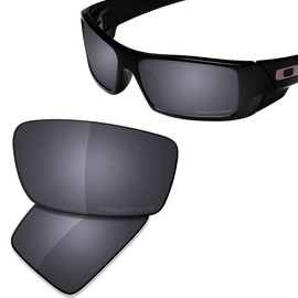 Saucer Premium Replacement Lenses for Oakley Gascan Sunglasses, High Definition - Shield Black Polarised