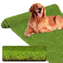 AYOHA Artificial Turf 7' x 7' Realistic Fake Grass, 0.8" Pile Height, Synthetic Fake Lawn Mat, Faux Grass Rug Landscape for Pets Area, Playground, Patio, Balcony, Backyard, Custom