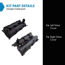 TRQ Valve Cover & Gasket Kit Left & Right Pair for Nissan 350Z Infiniti G35 V6 3.5L