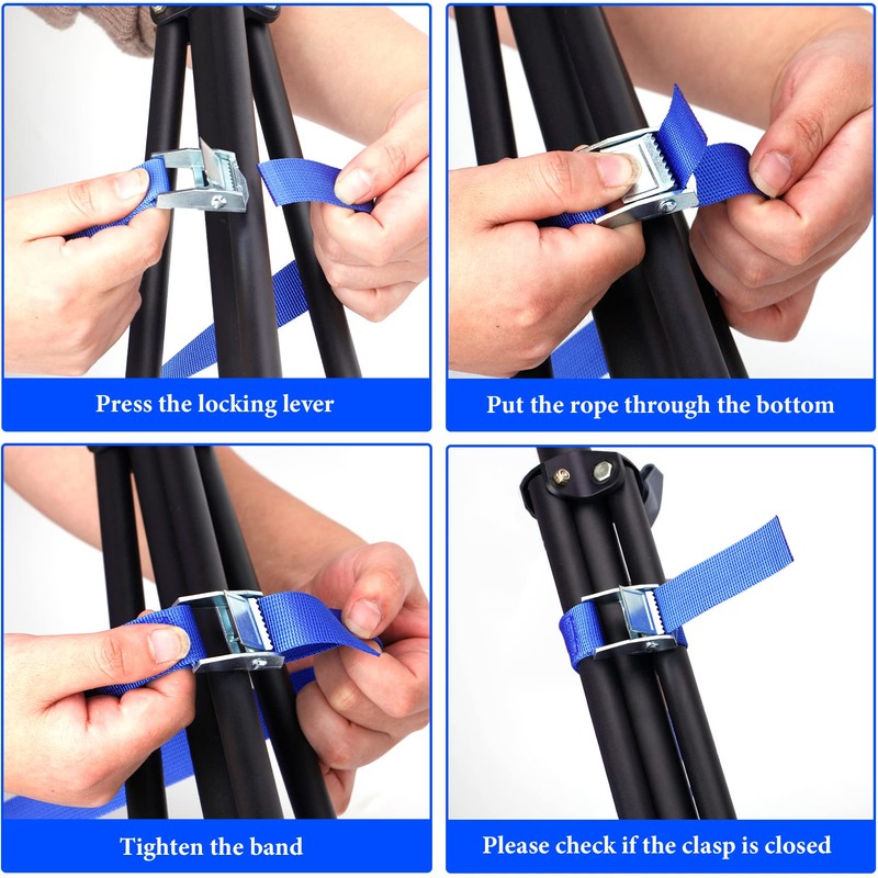 LUZOON Tie Down Straps 6 Pieces 2.5 m Lashing Straps