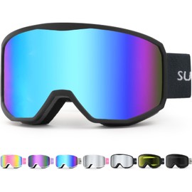 Supertrip Ski Goggles for Men and Women, Snowboard Goggles for Glasses Wearers, Anti-Fog Cylindrical Ski Goggles UV400 Protection Compatible Helmet Adults Teenagers for Skiing/Skating/Snowmobile