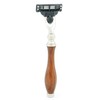 3-Piece Wooden Shaving Set for Men Silver Tip Badger Hair