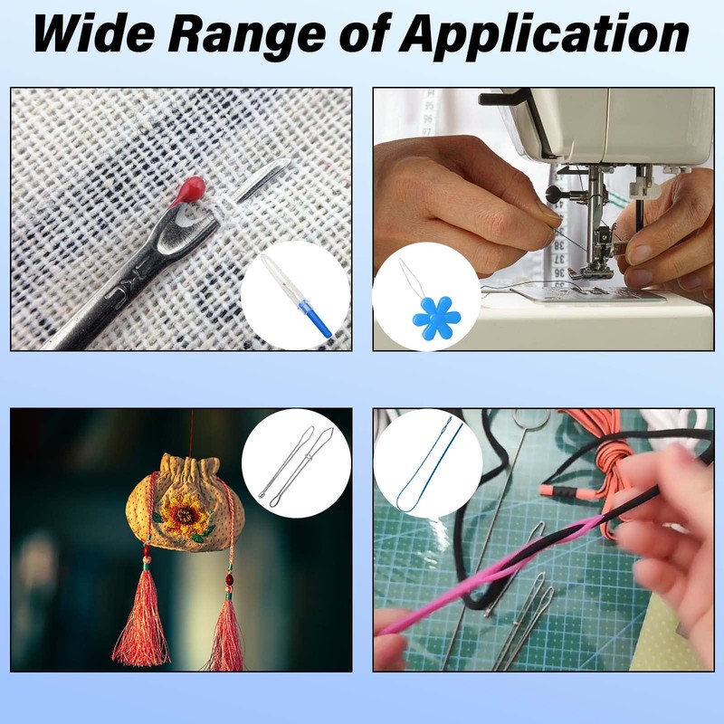 Drawstring Threader,17 Pcs Drawstring Threader Tool Include Flower Needle Threaders