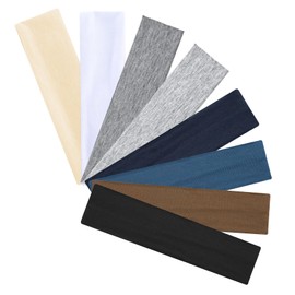 Fabric Headbands for Women, 8 Pcs Stretchy Headbands for Women, Soft Non-slip Thick Cotton Fabric Yoga Headband for Gym, Outdoor Exercise (Multi-colored)