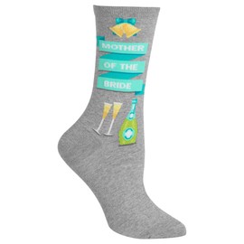 Hot Sox Women's Wedding Bliss Novelty Fashion Casual, Mother of The Bride (Grey Heather), Shoe Size: 4-10 (Sock Size: 9-11)