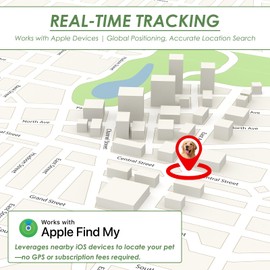 Yuio Dog Tracker, Mini Pet Tracker with Dog Collar Holder, No Monthly Fees/Work with Apple Find My/Not GPS Tracker, Portable Anti Lost Tracking Device