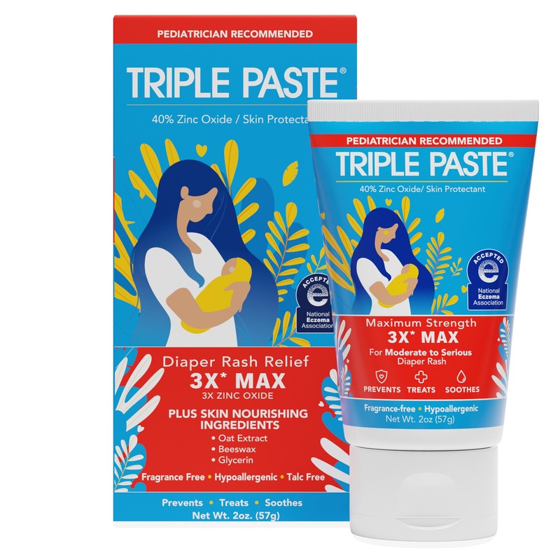 Triple Paste 3X Max Strength Diaper Rash Ointment, 40% Zinc