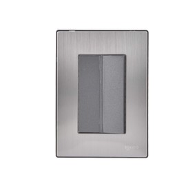 iGoto INOX2005 con 1 apagador sencillo de 3 módulos, Acero Inoxidable, Color Oxford