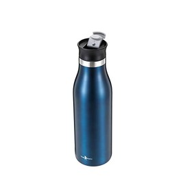 hoopomania Insulated Flask Water Bottle to Go Thermal Flask 0.5 L (Blue, Matte)