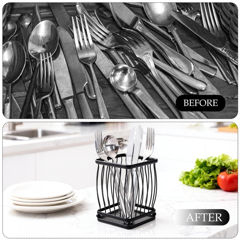 kumet Iron Kitchen Utensil Holder – Countertop Organizer Crock for