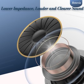 Retevis EEK015 D Type Walkie Talkie Earpiece with Mic Compatible with 2 Way Radios RT28 RT27 RT46 RT24 Baofeng UV 5R 888S Clearer Sound Two Way Radio Headset with Lower Impedance (6 Pcs)