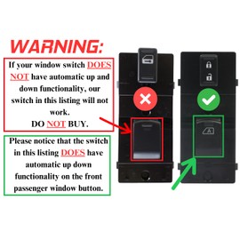 SWITCHDOCTOR Front Passenger Window Switch for 2007-2012 Nissan Altima, Pathfinder, 2009-2014 Maxima, Murano (25411-JA02A)