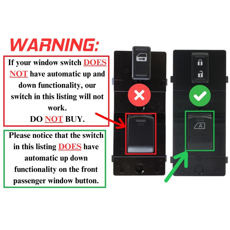 SWITCHDOCTOR Front Passenger Window Switch for 2007-2012 Nissan Altima, Pathfinder,