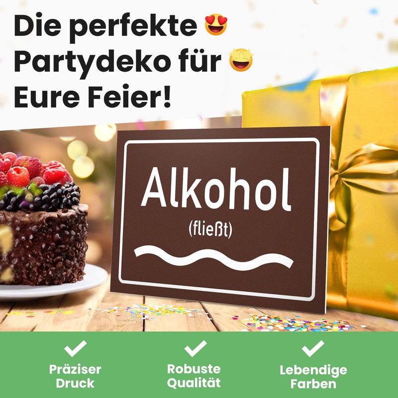 DankeDir! River Alcohol Flows Sign with Saying - Funny Gift
